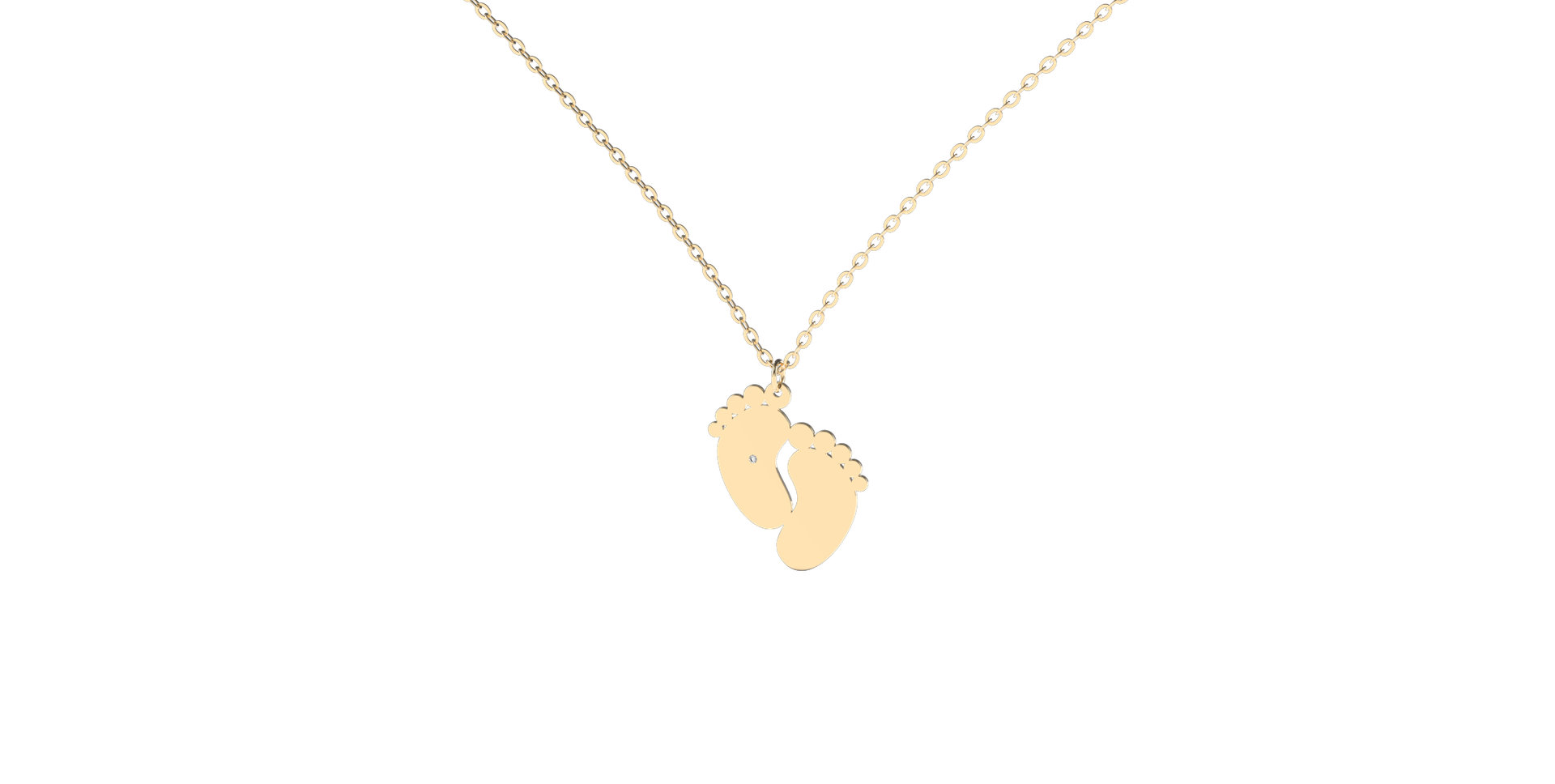 Náhrdelník s diamantem Baby Feet