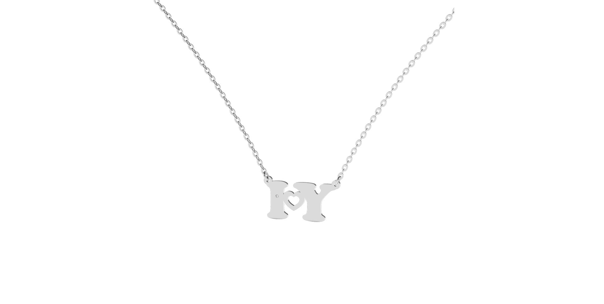 Náhrdelník s diamantem I Love U