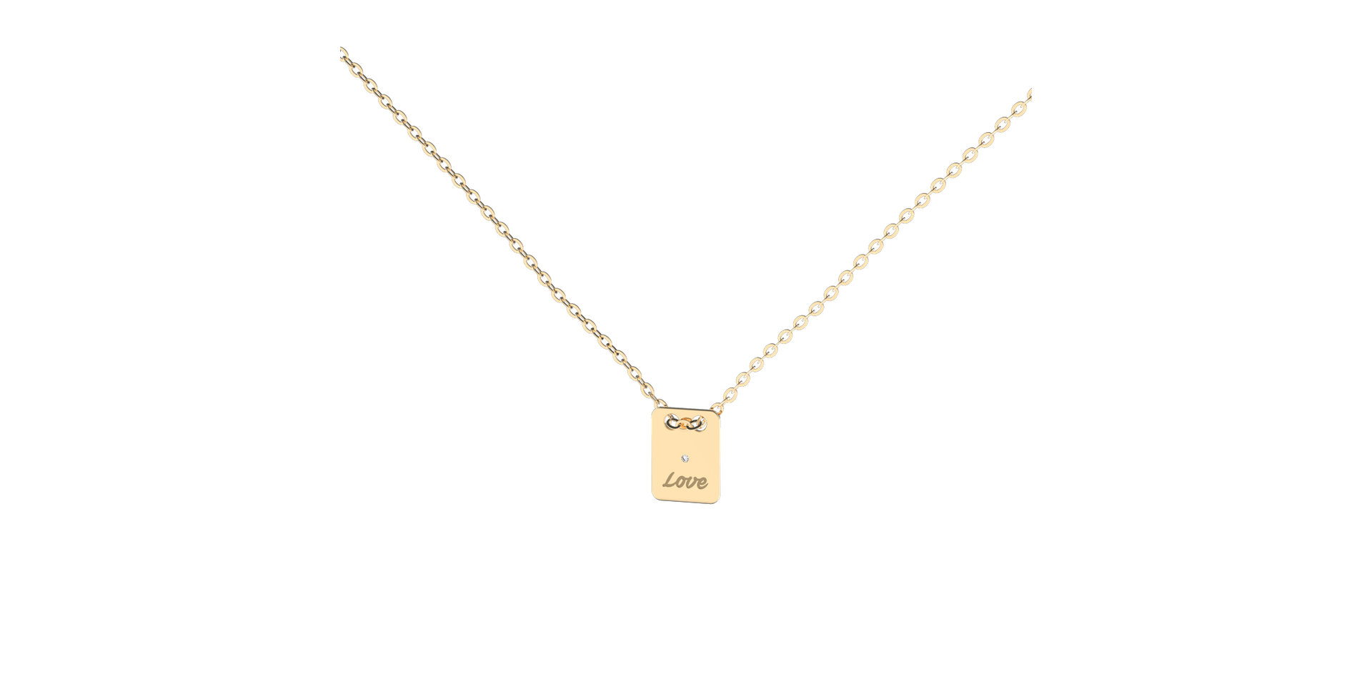 Náhrdelník s diamantem Love