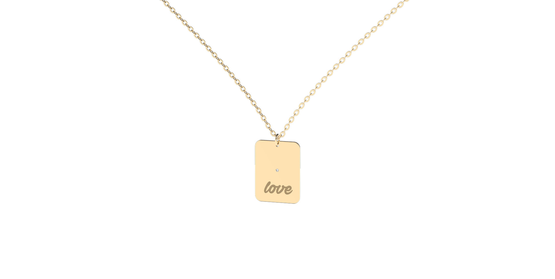 Náhrdelník s diamantem Love