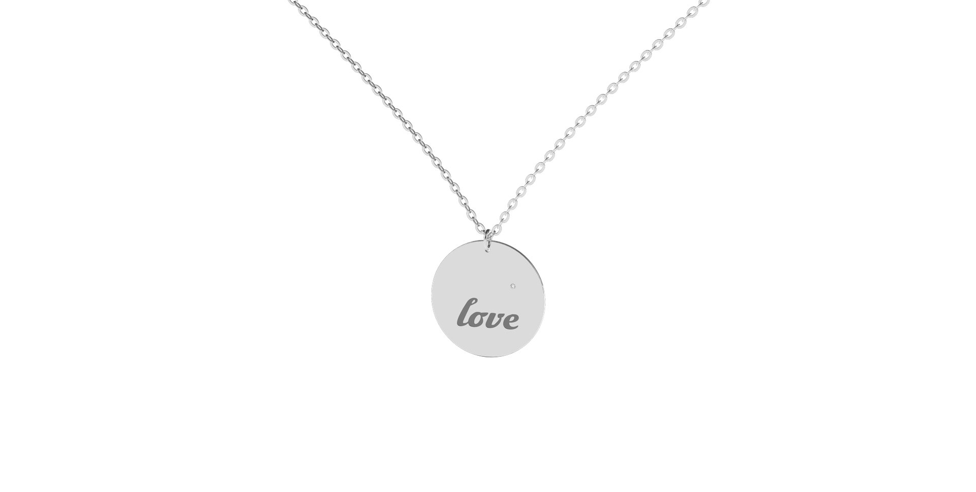 Náhrdelník s diamantem Love