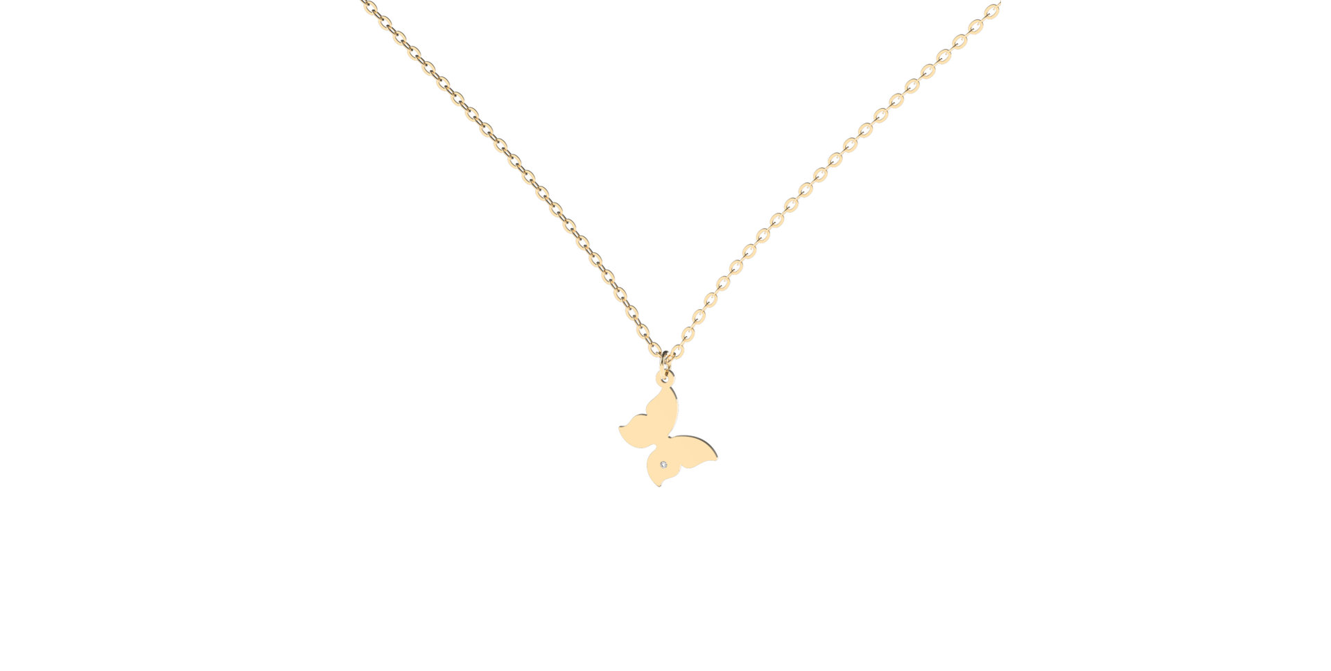 Náhrdelník s diamantem Lovely Butterfly