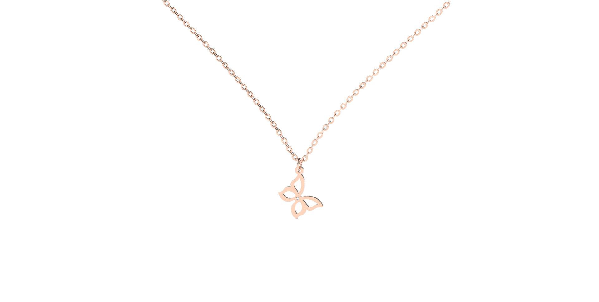 Náhrdelník s diamantem Extraordinary Butterfly