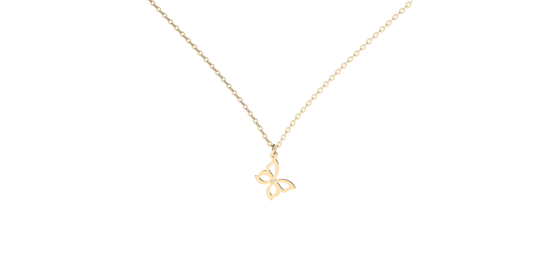 Náhrdelník s diamantem Extraordinary Butterfly