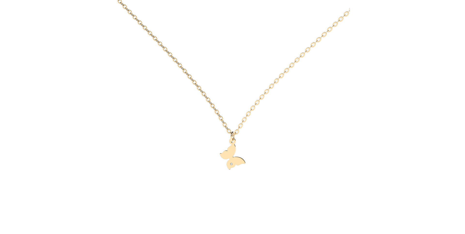 Náhrdelník s diamantem Lovely Butterfly