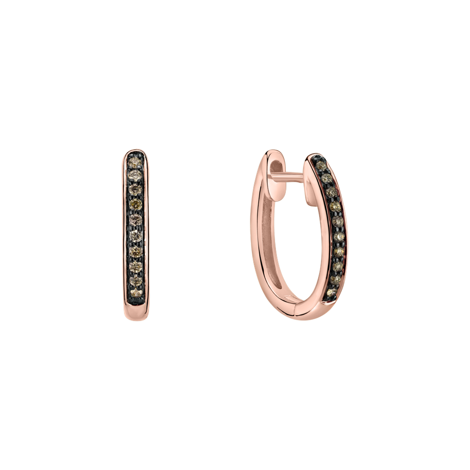 Náušnice s hnědými diamanty Midnight Loop
