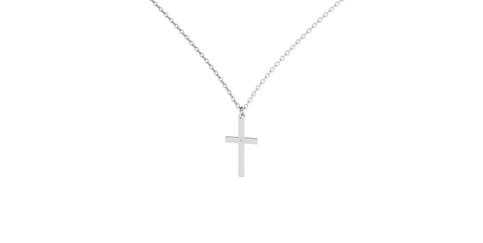 Náhrdelník s diamantem Little Cross