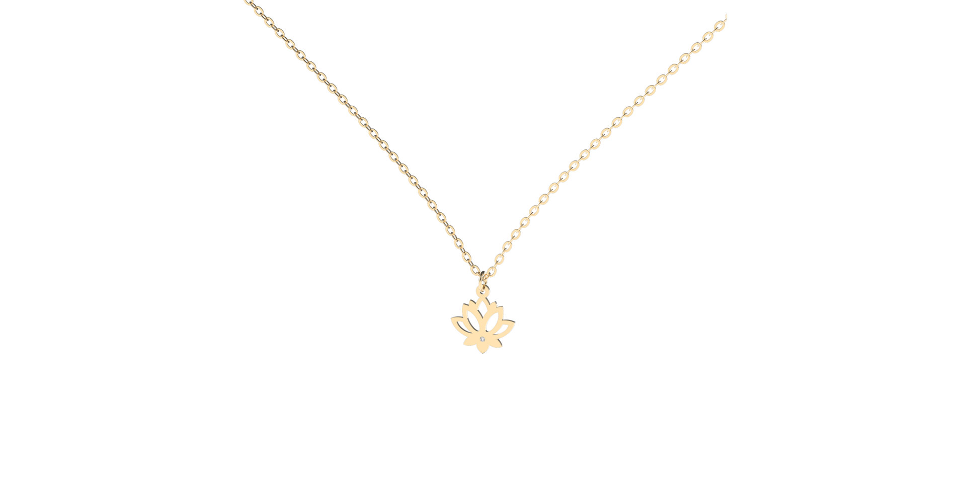 Náhrdelník s diamantem Little Lotus