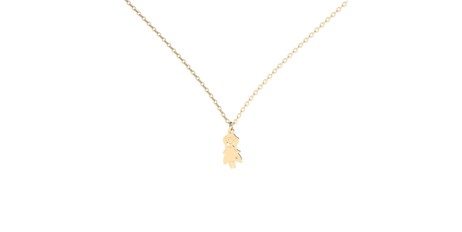 Náhrdelník s diamantem Little Girl