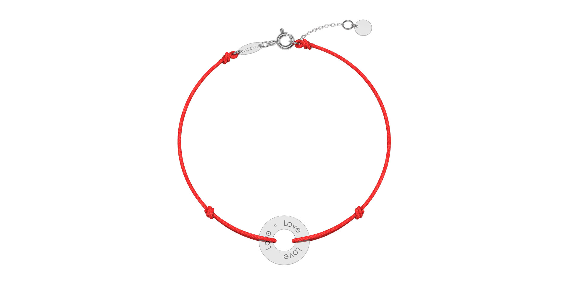 Diamantový náramek se šňůrkou Love Circle