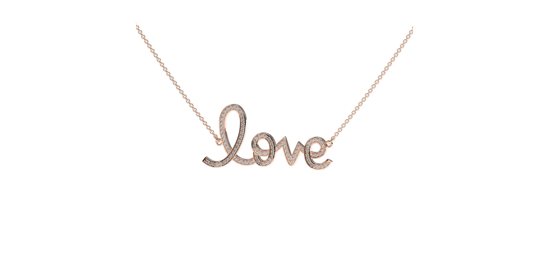 Náhrdelník s diamanty Love