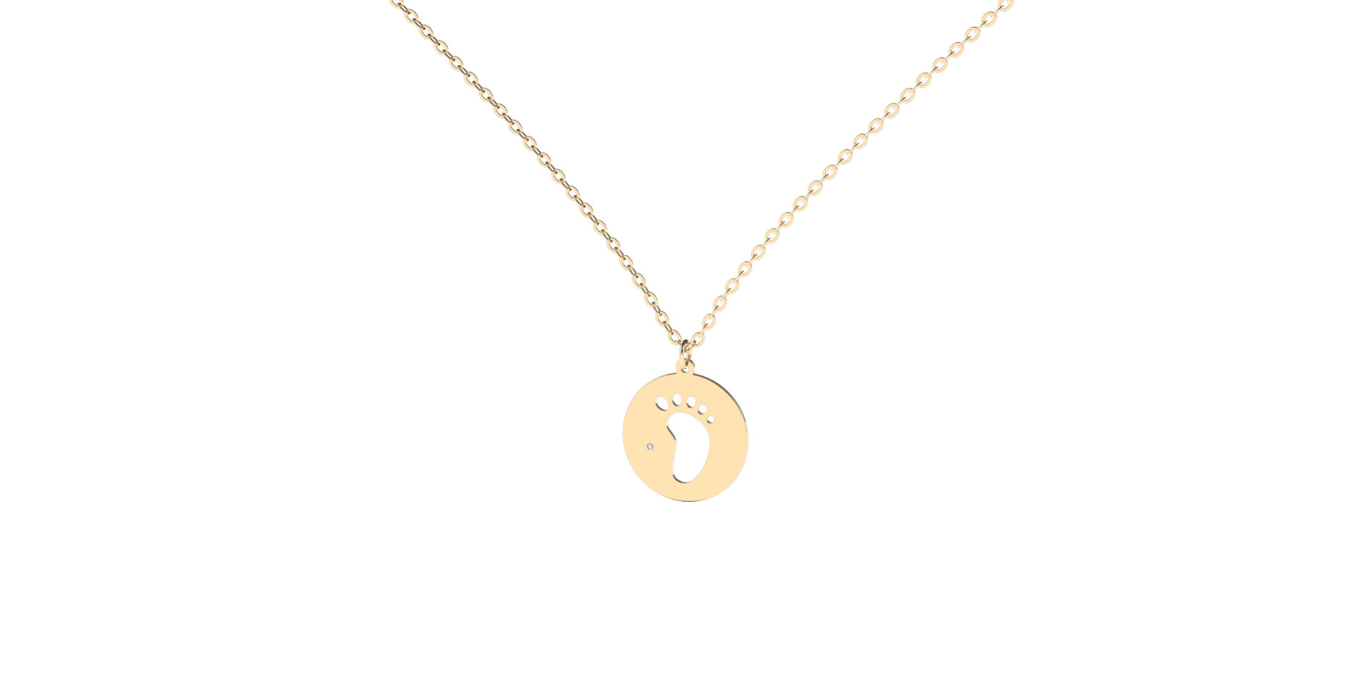 Náhrdelník s diamantem Happy Foot