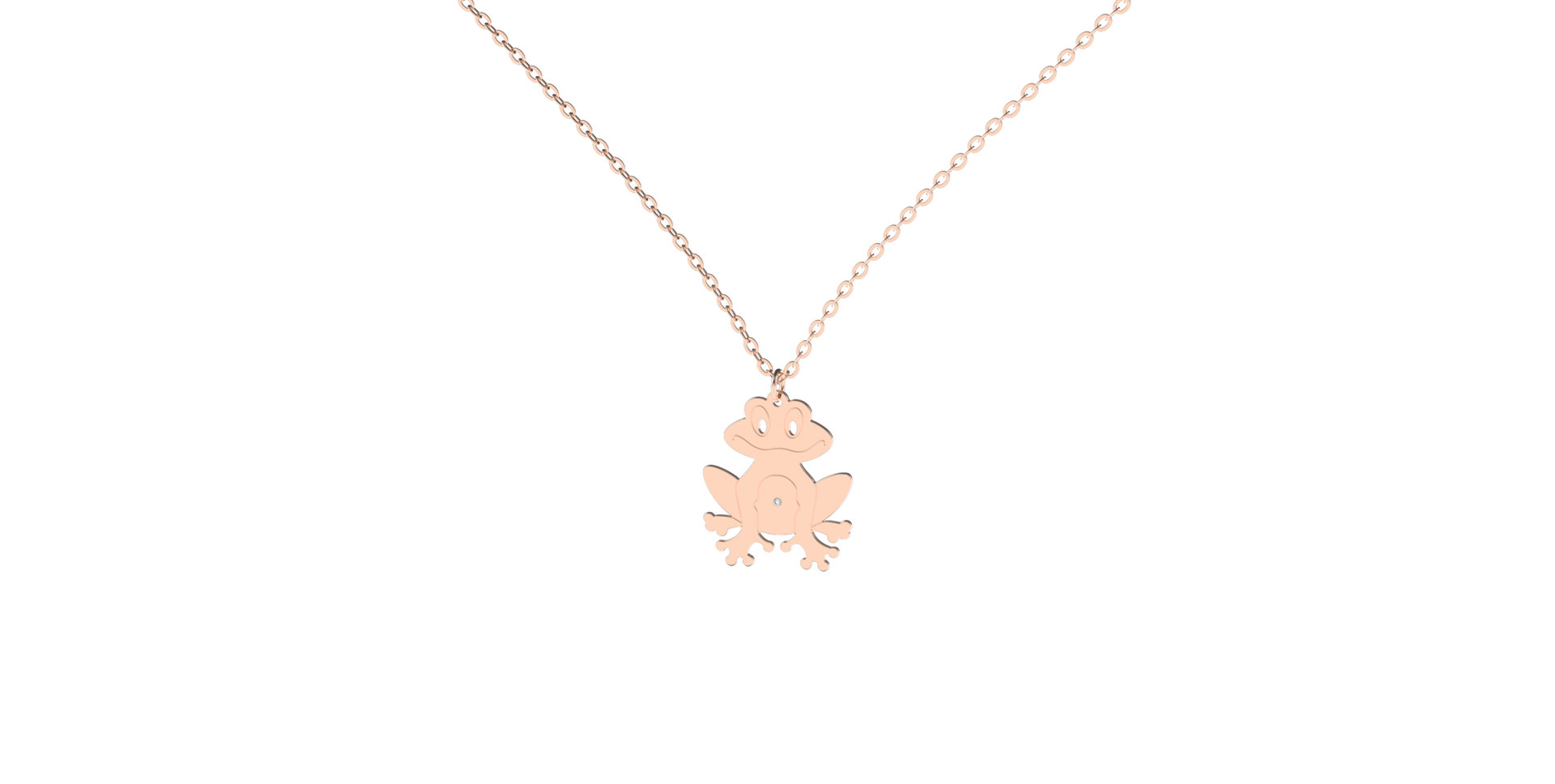 Náhrdelník s diamantem Frog