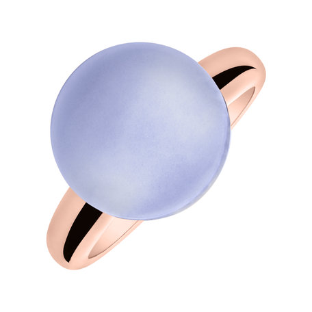 Prsten s chalcedonem blue Round Bonbon