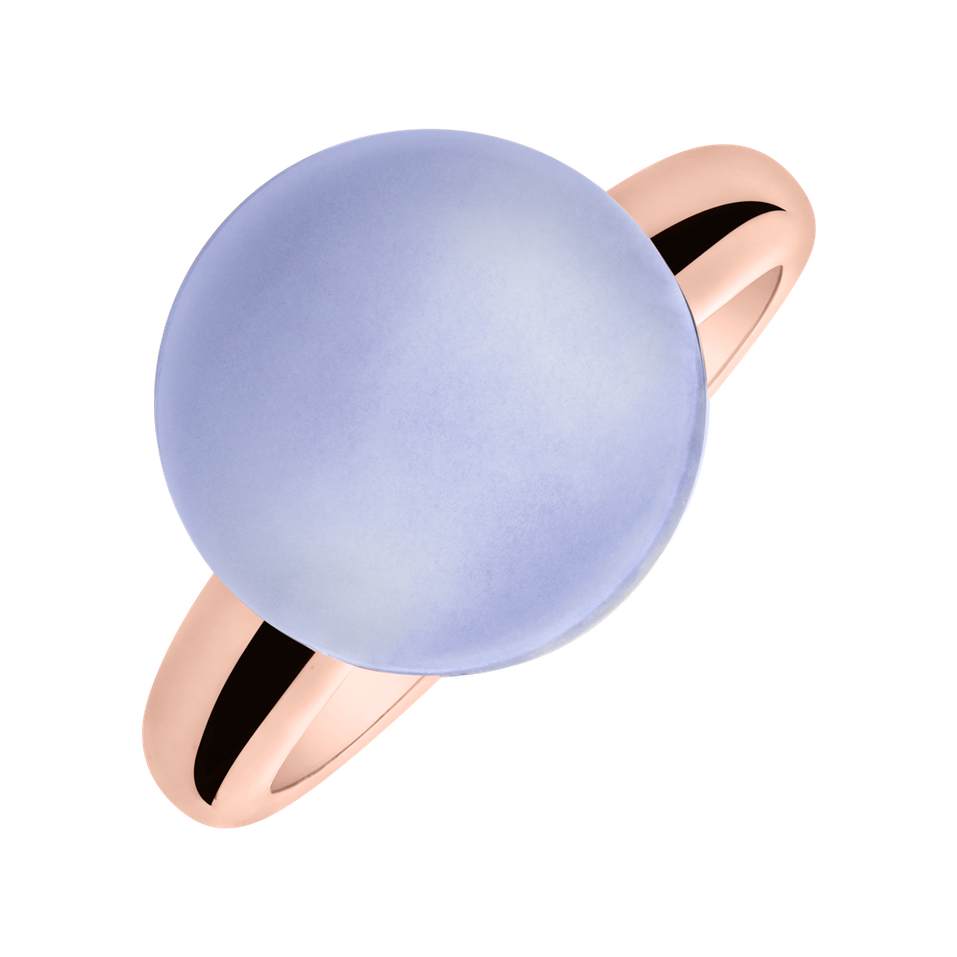 Prsten s chalcedonem blue Round Bonbon