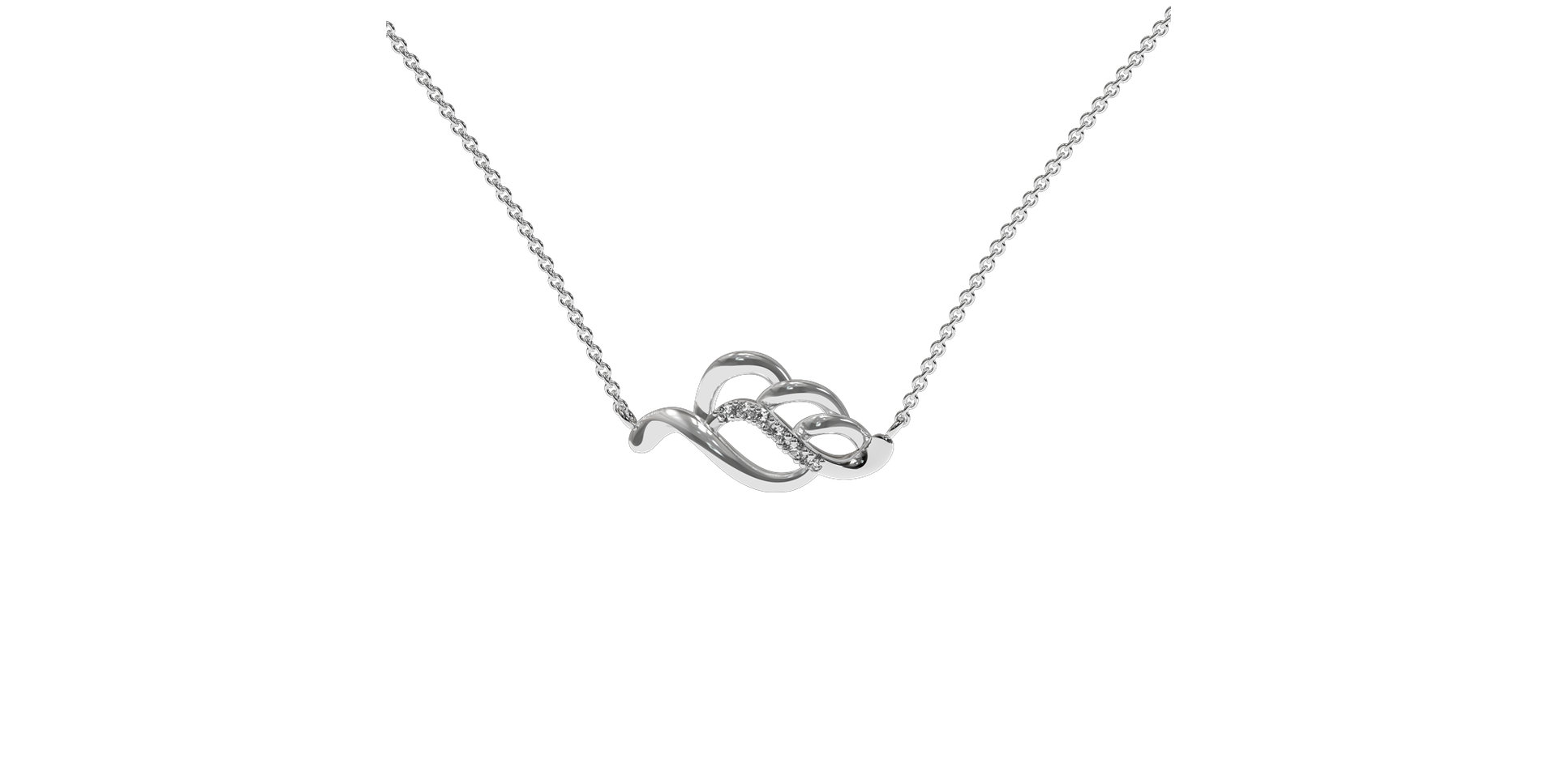 Náhrdelník s diamanty Shimmer Leaf