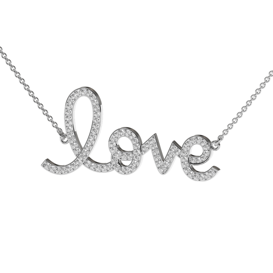 Náhrdelník s diamanty Love