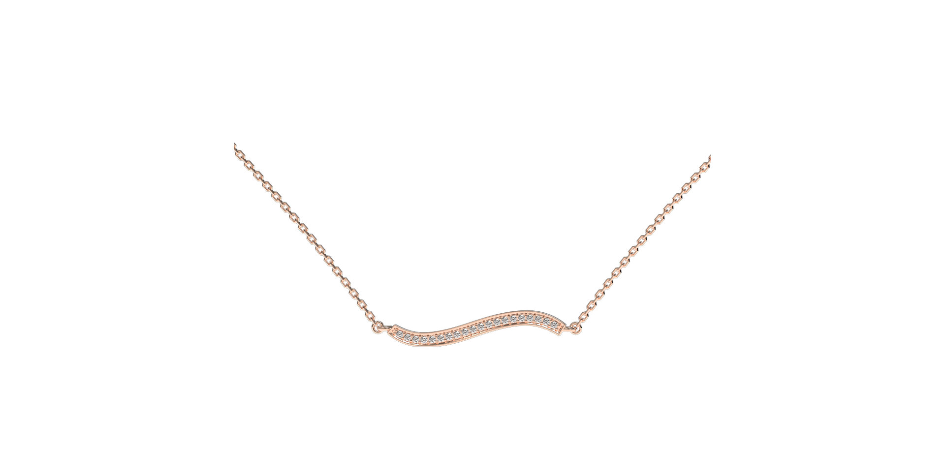 Náhrdelník s diamanty Wave