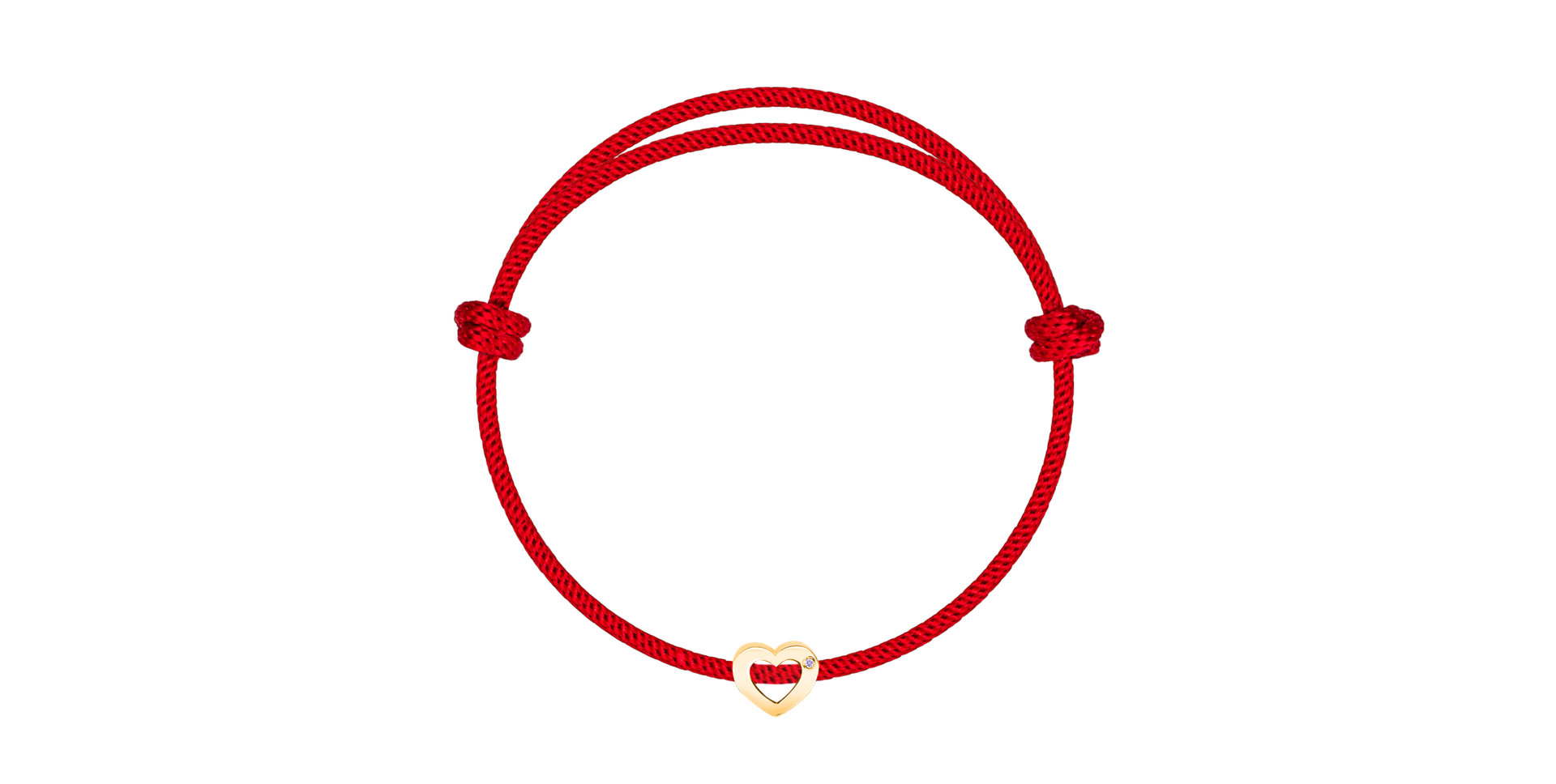 Diamantový náramek se šňůrkou Bold Heart