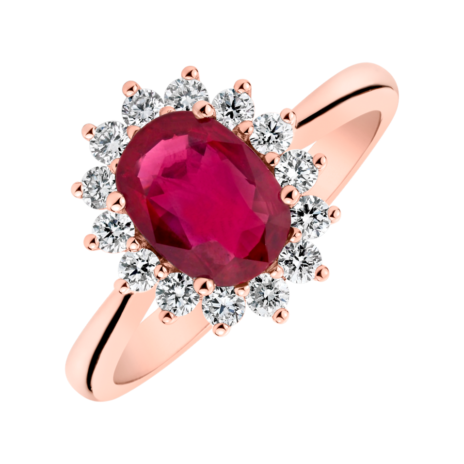 Prsten s diamanty a rubínem Princess Sparkle