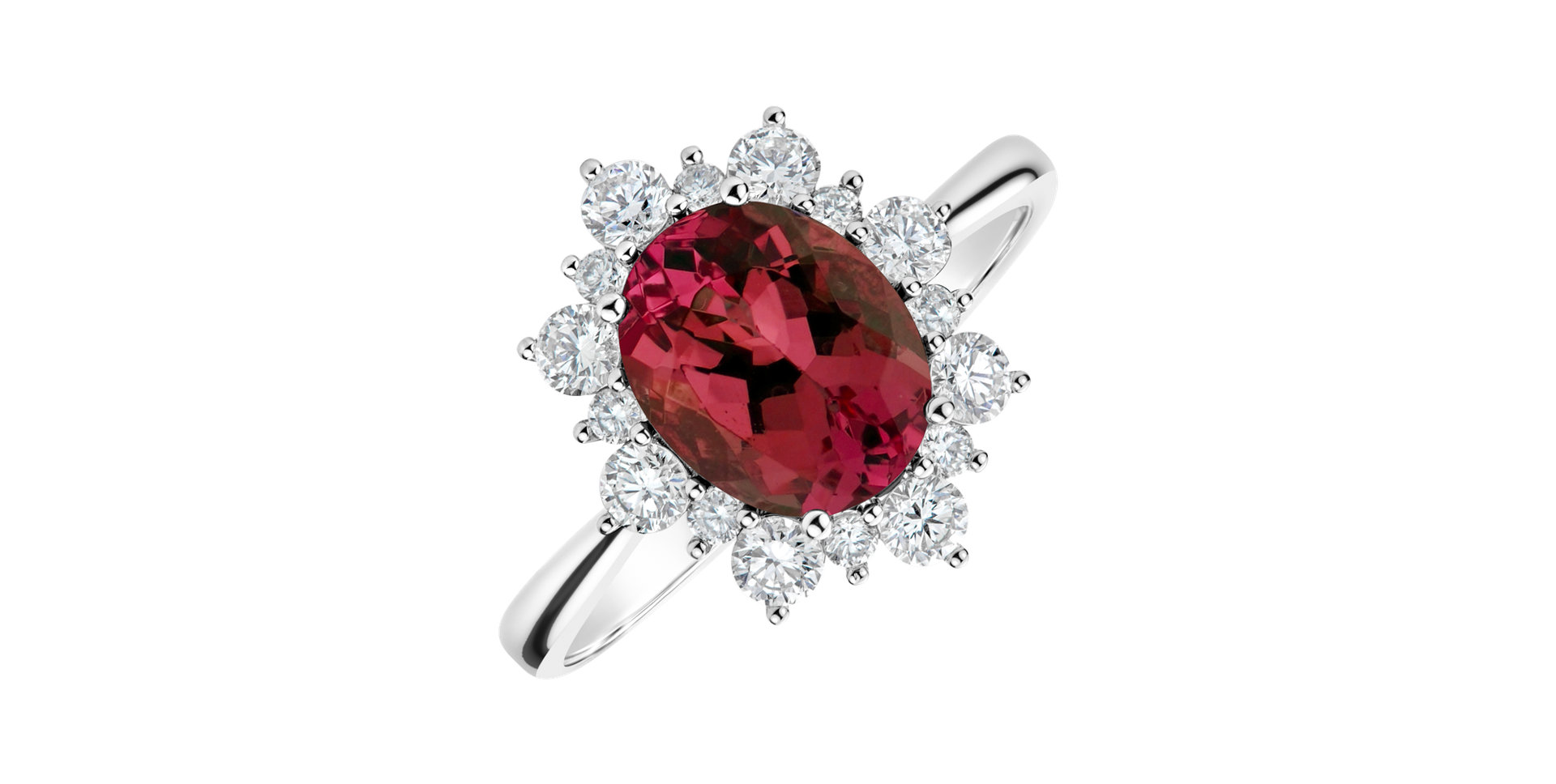 Prsten s rubínem a diamanty Princess