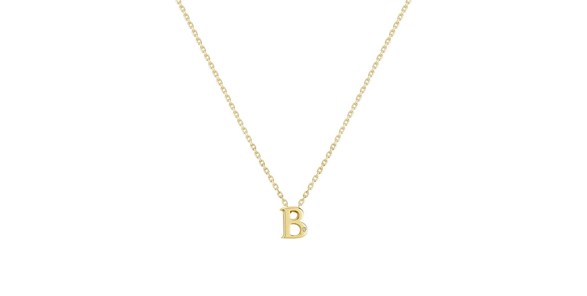 Náhrdelník s diamantem Flat Line B