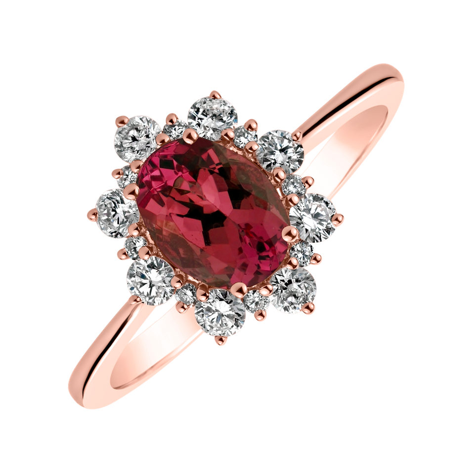 Prsten s rubínem a diamanty Princess