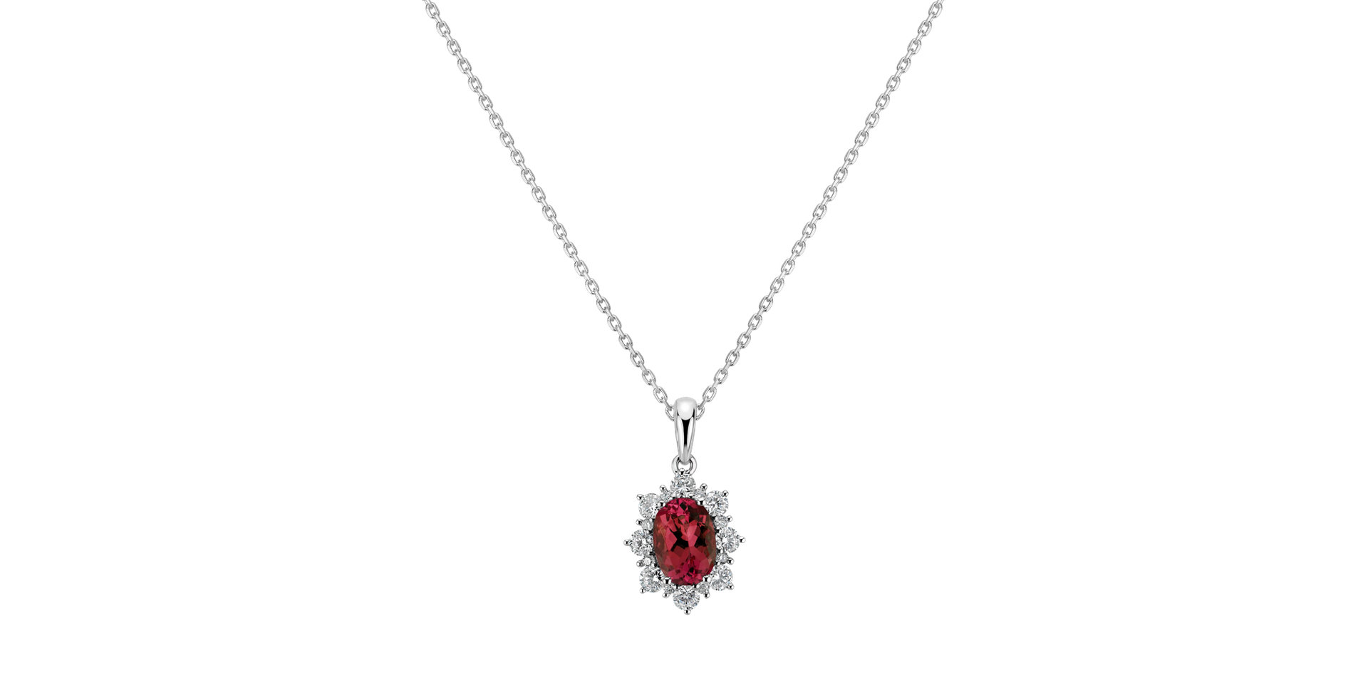 Přívěsek s rubínem a diamanty Princess