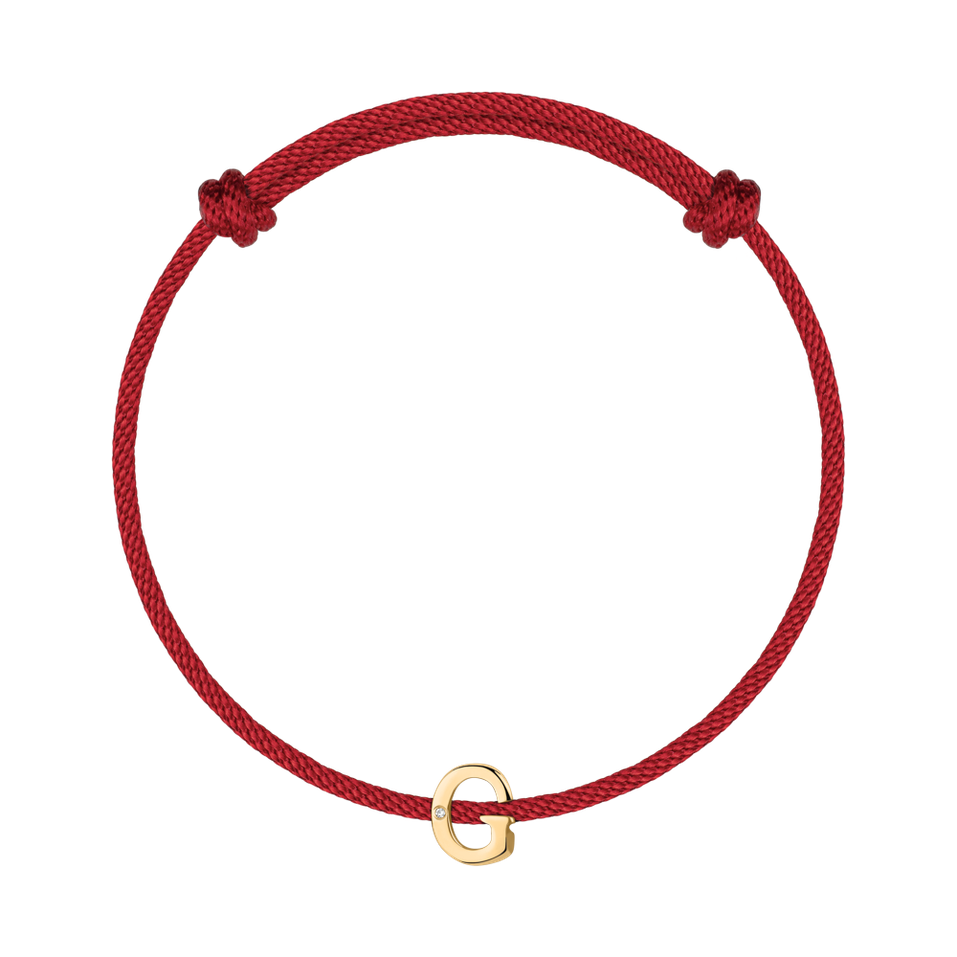 Diamantový náramek se šňůrkou Flat Line G