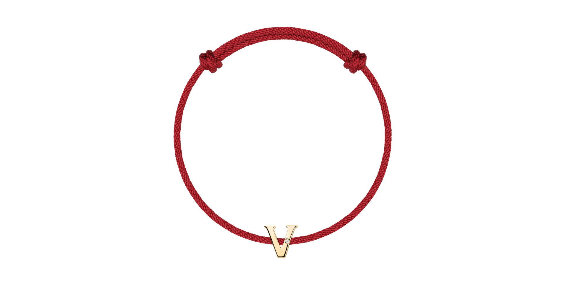 Diamantový náramek se šňůrkou Flat Line V