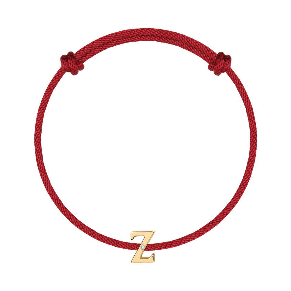 Diamantový náramek se šňůrkou Flat Line Z