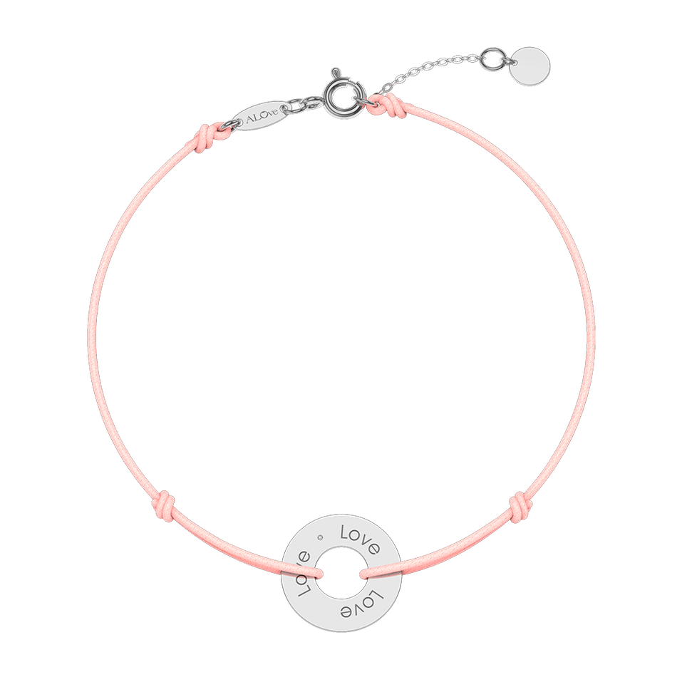 Diamantový náramek se šňůrkou Love Circle