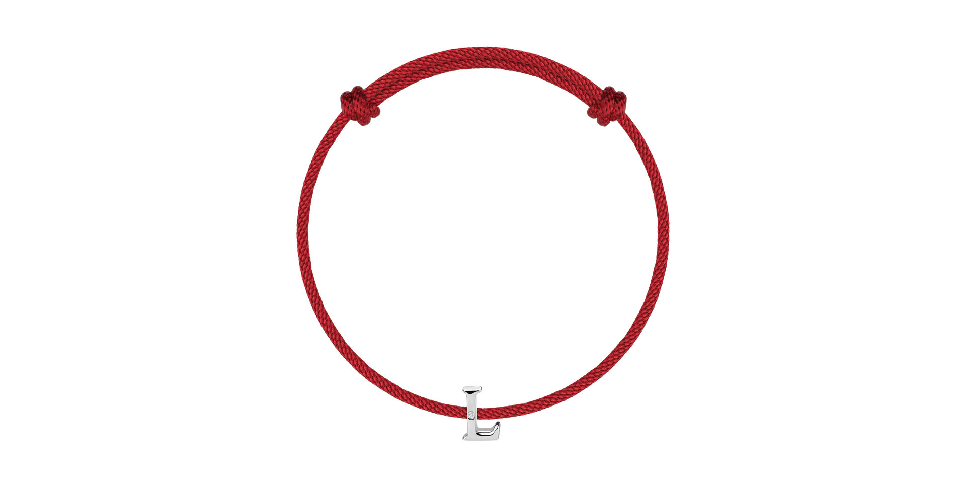 Náramek s diamantem a šňůrkou Flat Line L