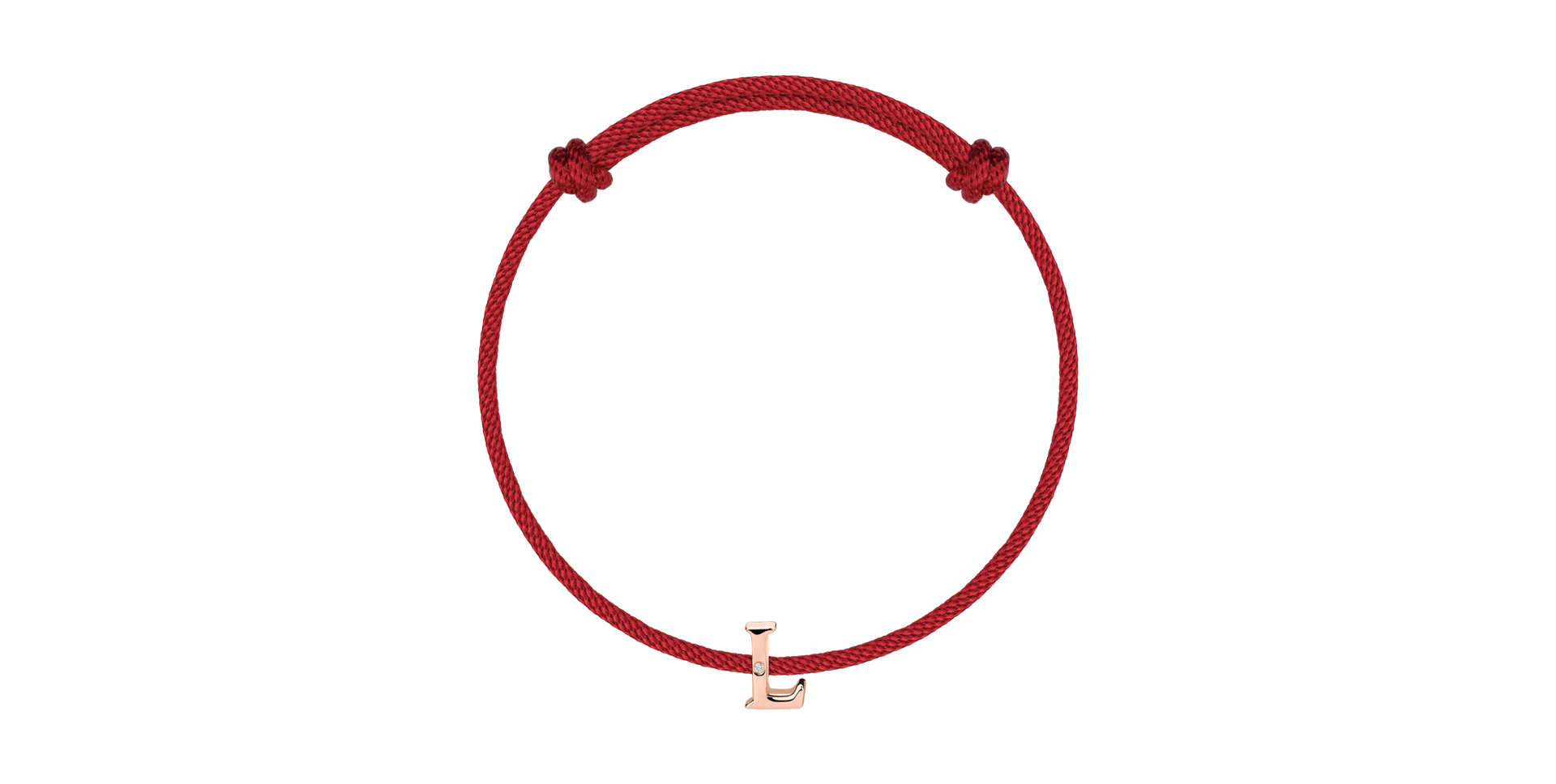 Diamantový náramek se šňůrkou Flat Line L