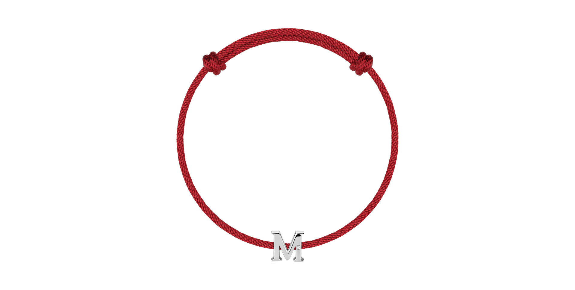 Náramek s diamantem a šňůrkou Flat Line M