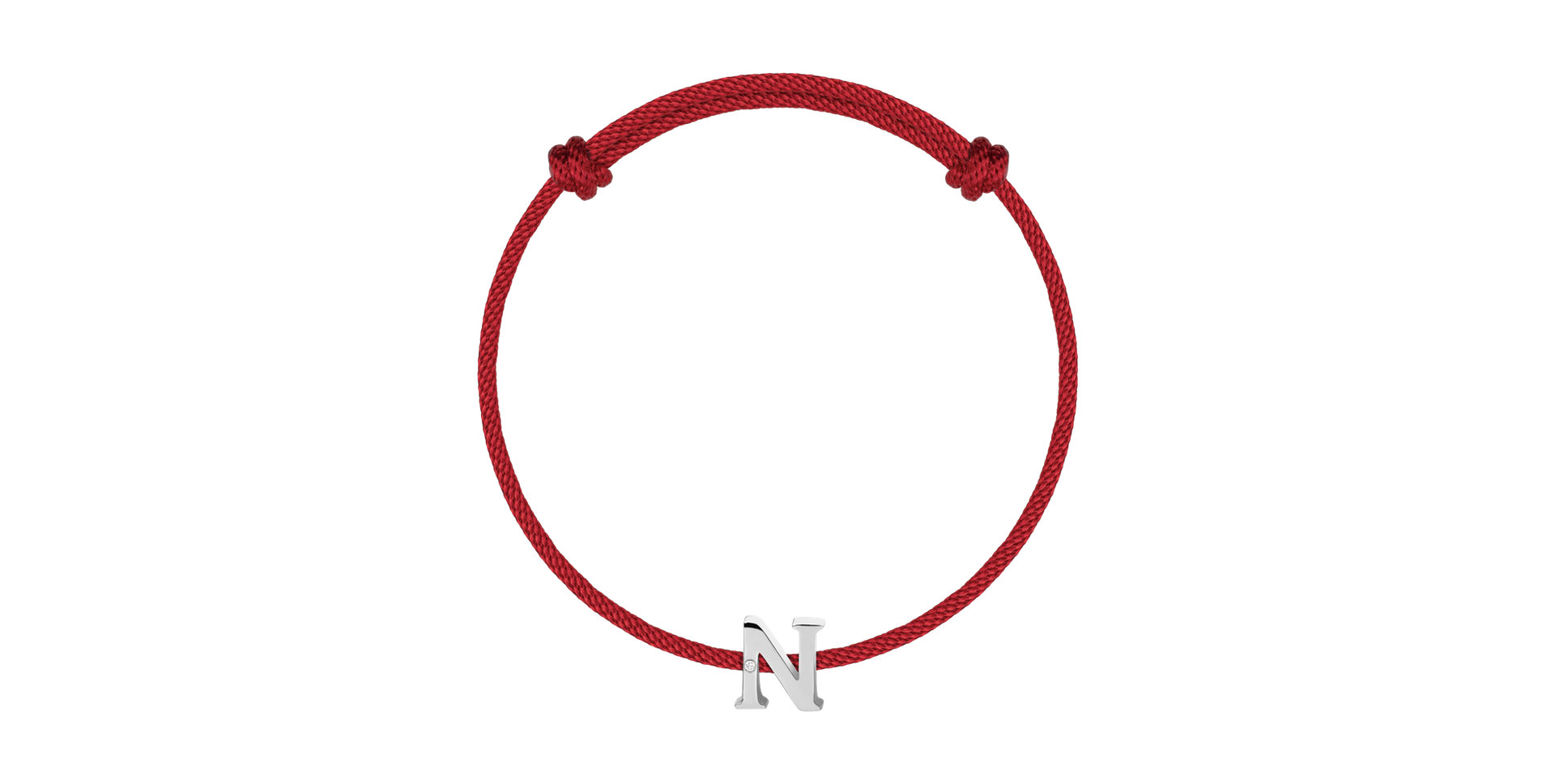 Náramek s diamantem a šňůrkou Flat Line N