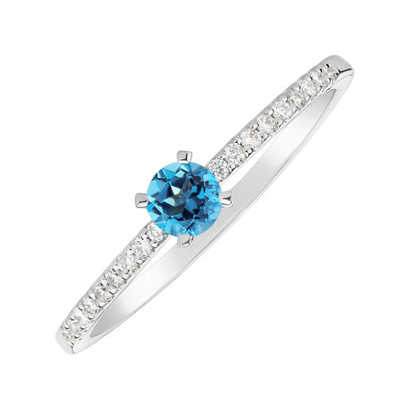 Prsten s diamanty a topazem swiss Gem Simplicity