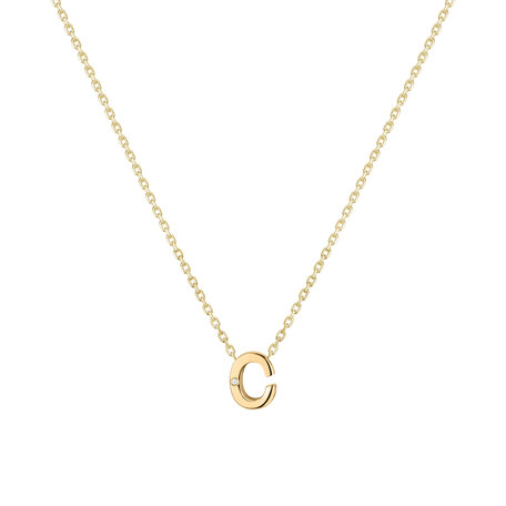 Náhrdelník s diamantem Flat Line C