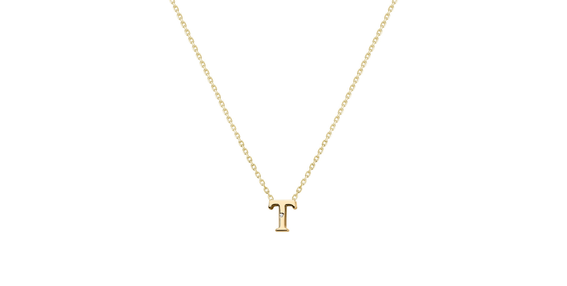 Náhrdelník s diamantem Flat Line T