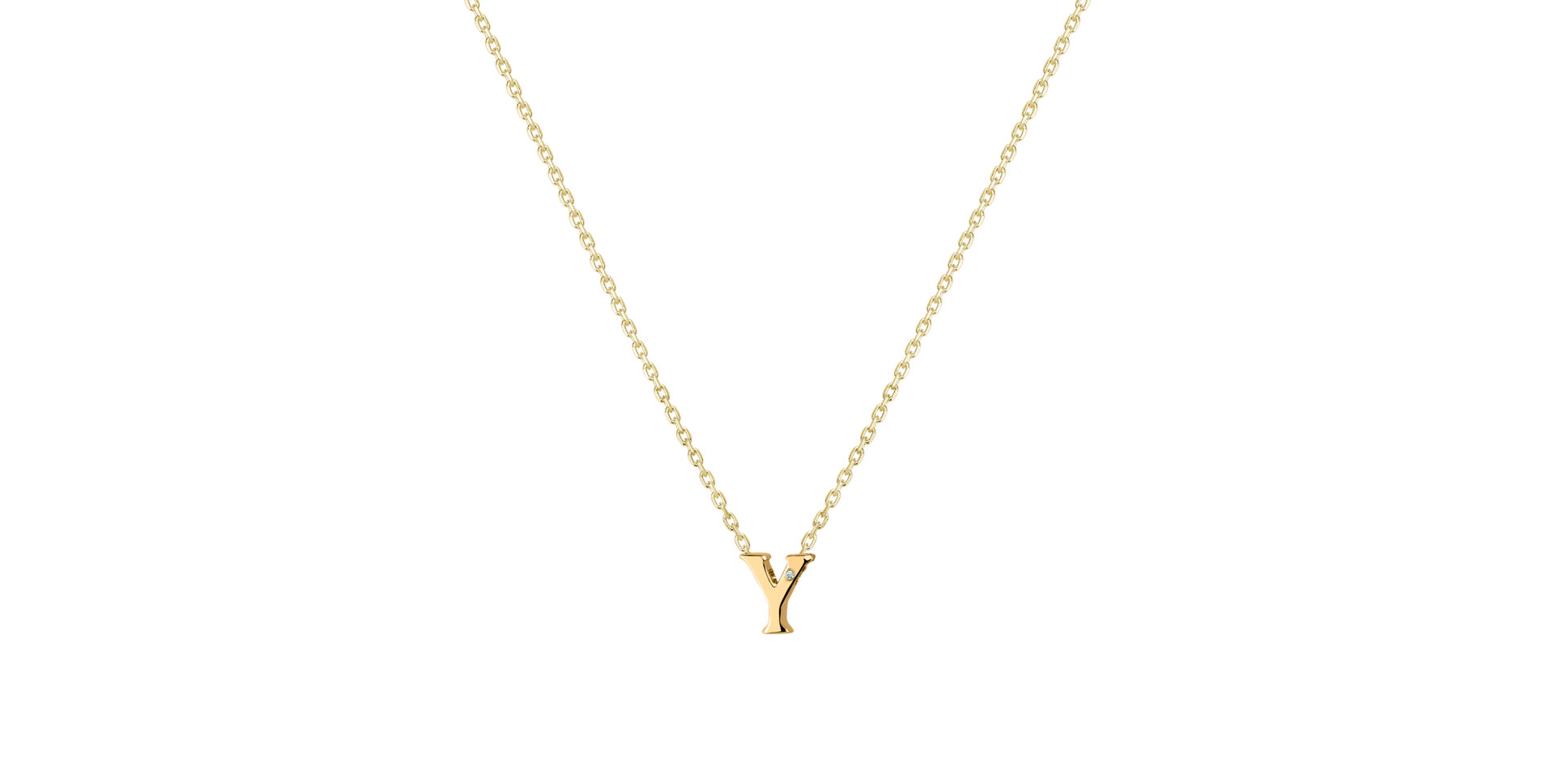 Náhrdelník s diamantem Flat Line Y