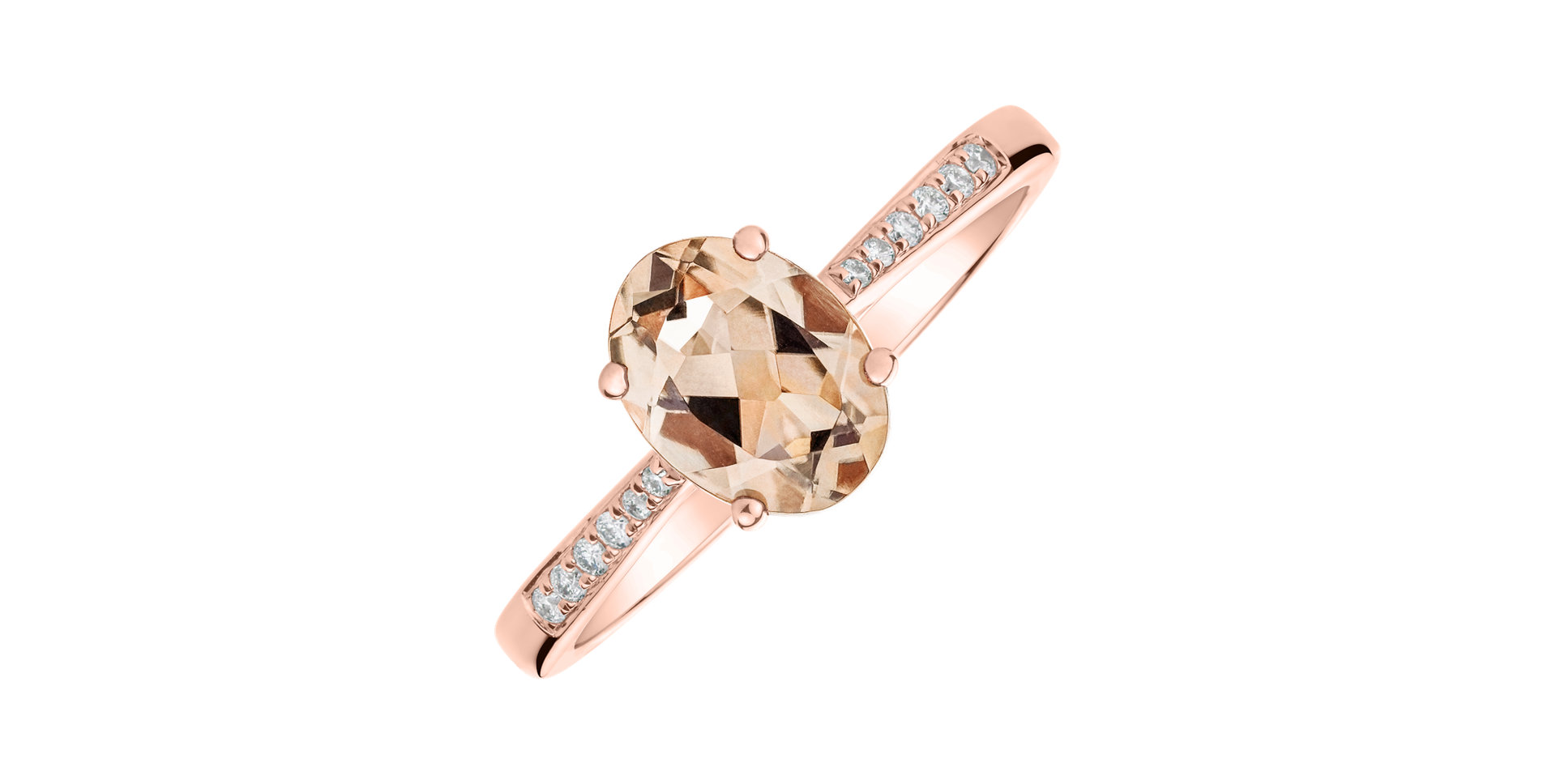 Prsten s diamanty a morganitem Bonbon