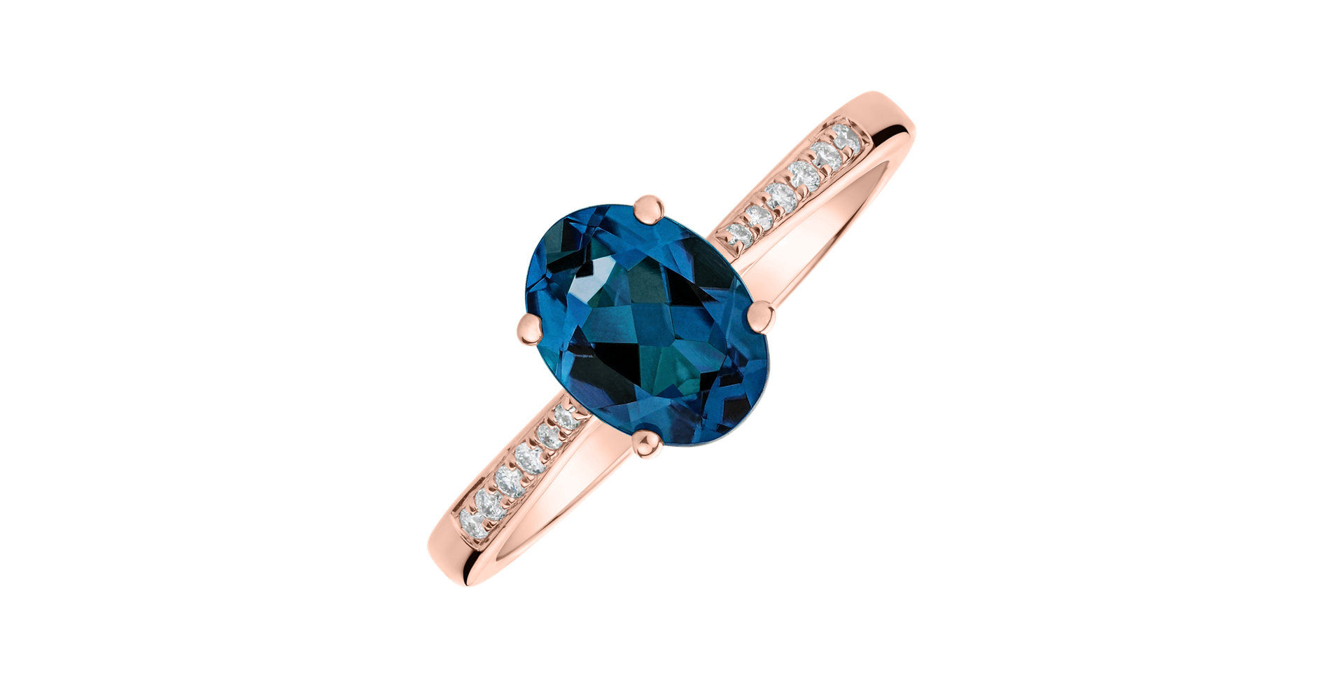 Prsten s diamanty a topazem london Bonbon