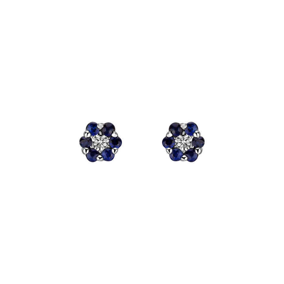 Náušnice s diamantem a safíry Shiny Constellation
