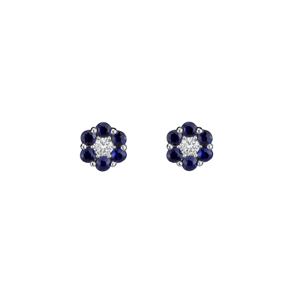 Náušnice s diamantem a safíry Shiny Constellation