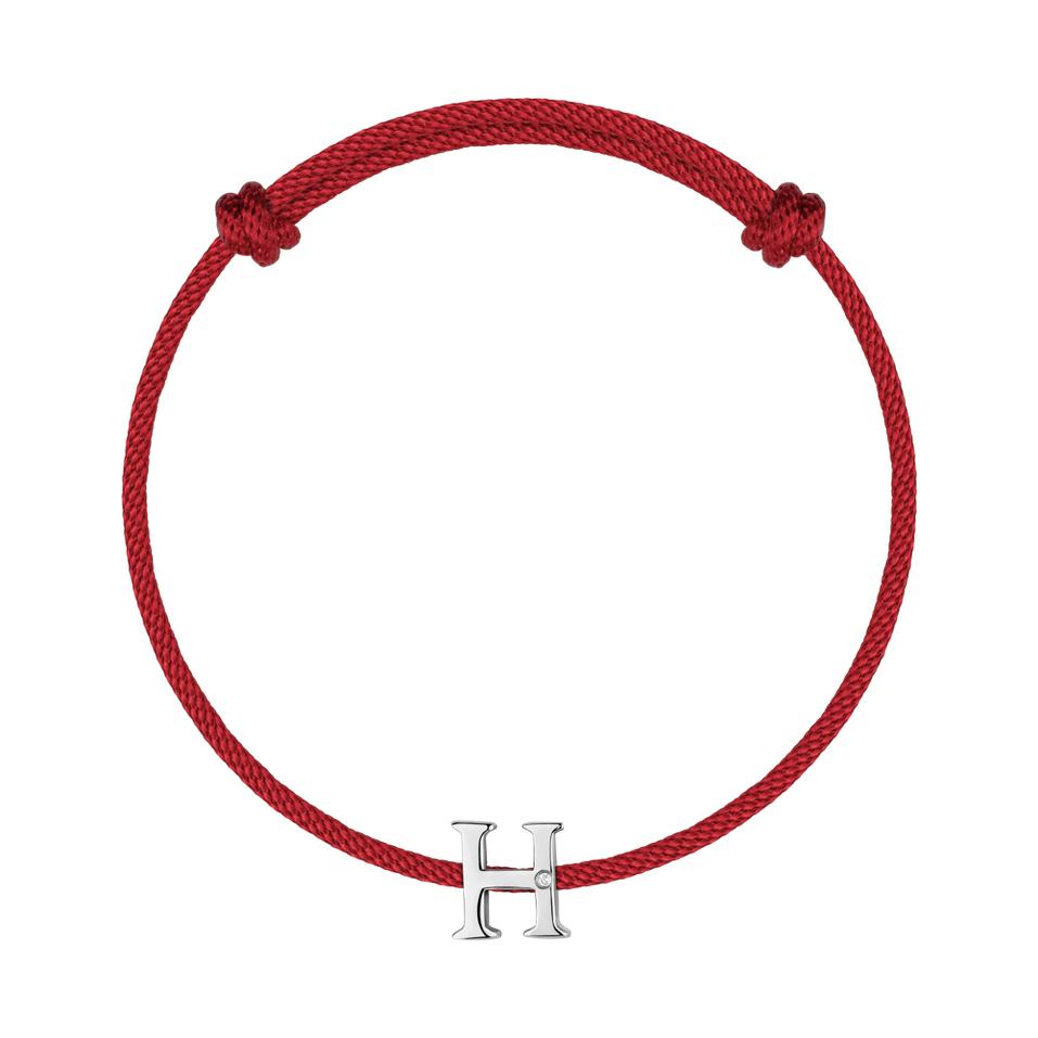 Diamantový náramek se šňůrkou Flat Line H