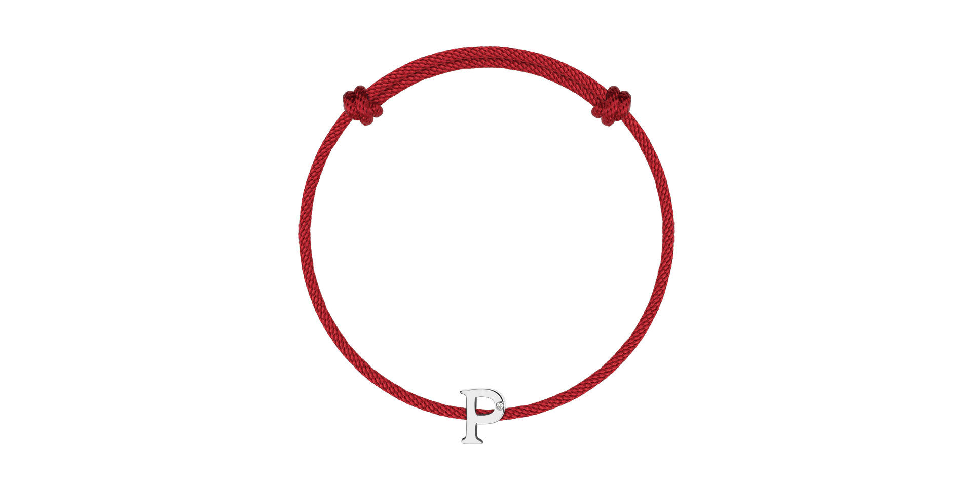 Náramek s diamantem a šňůrkou Flat Line P