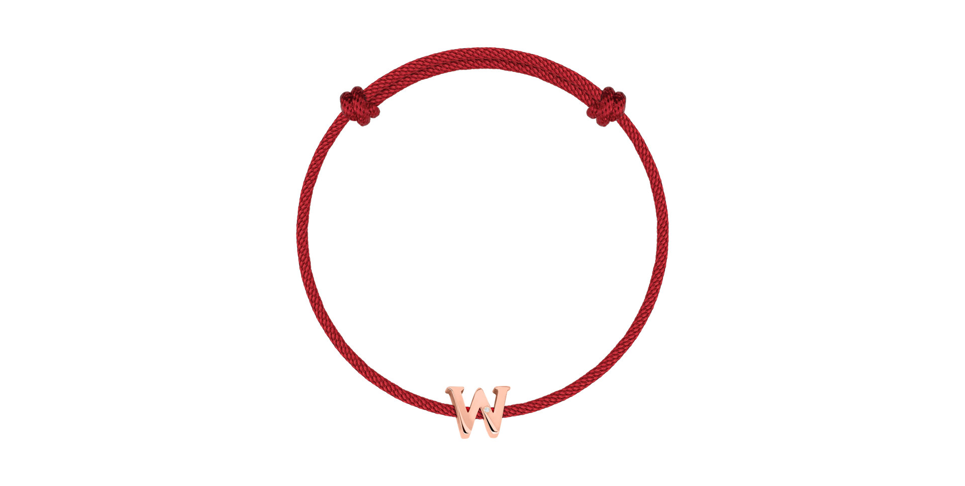 Diamantový náramek se šňůrkou Flat Line W