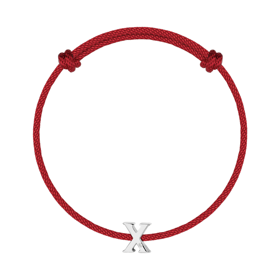 Náramek s diamantem a šňůrkou Flat Line X