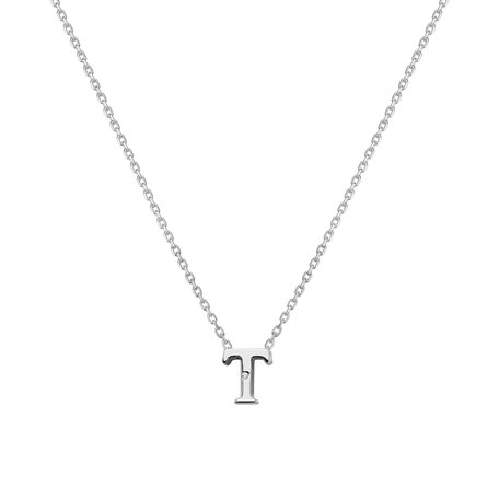 Náhrdelník s diamantem Flat Line T