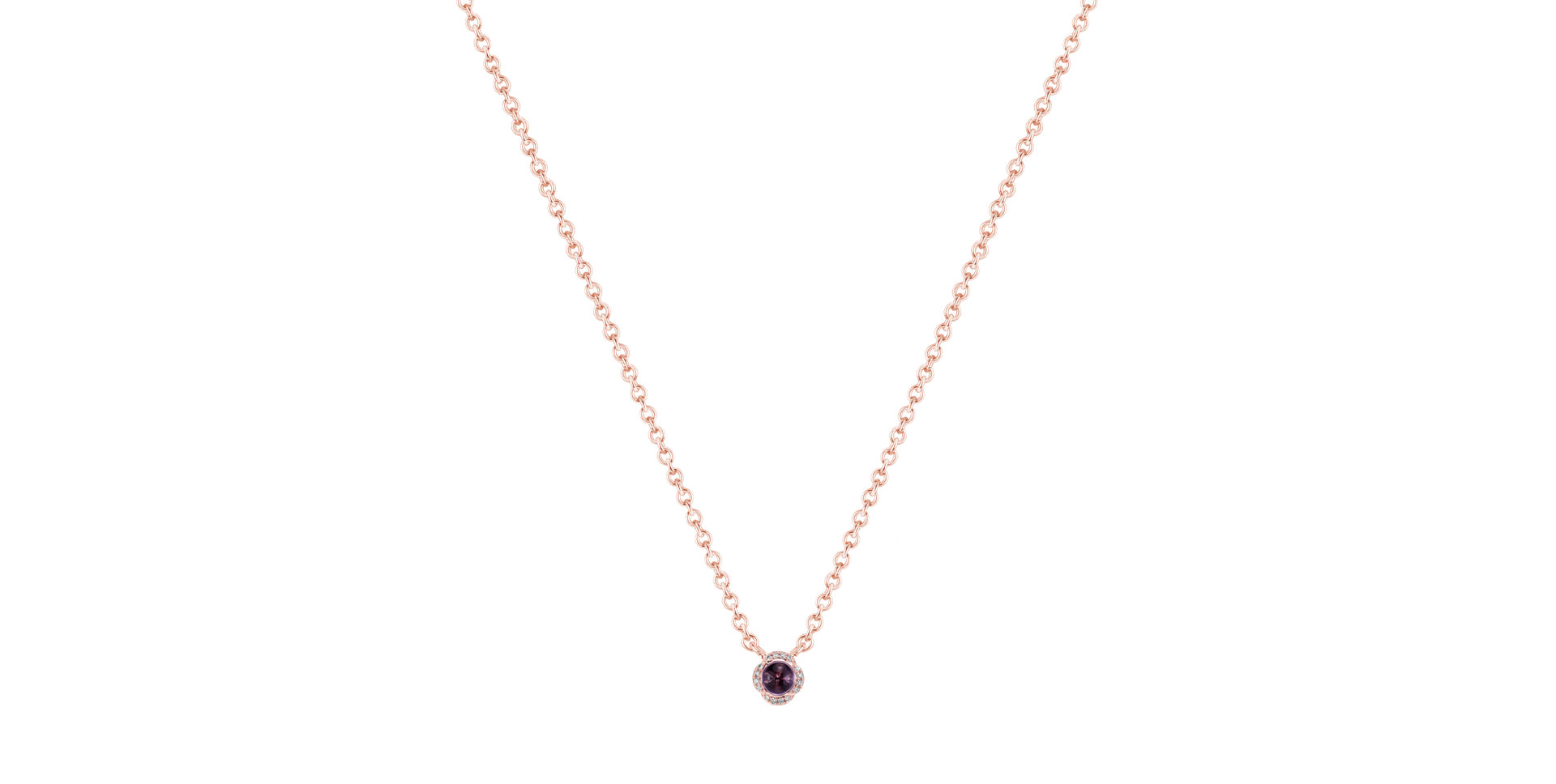 Náhrdelník s diamanty a ametystem Genevieve